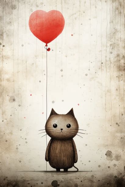 Kitty Cat Valentine Art Free Stock Photo - Public Domain Pictures