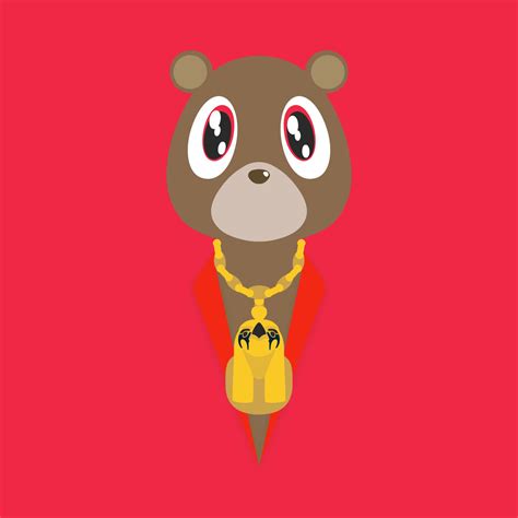 Download Kanye West Bear Minimalist Red Aesthetic Wallpaper | Wallpapers.com