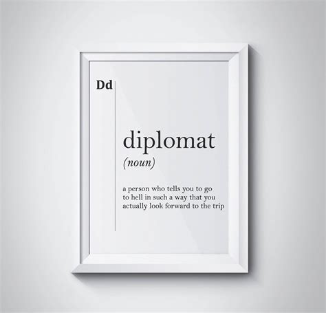 Diplomat Definition Print Diplomat Gift Dictionary Art Office - Etsy