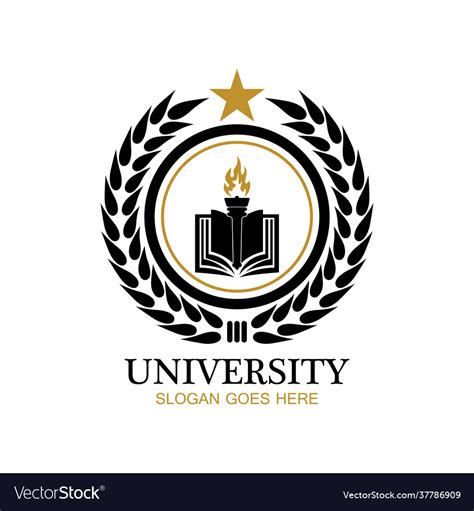 University academy school and course logo design Vector Image