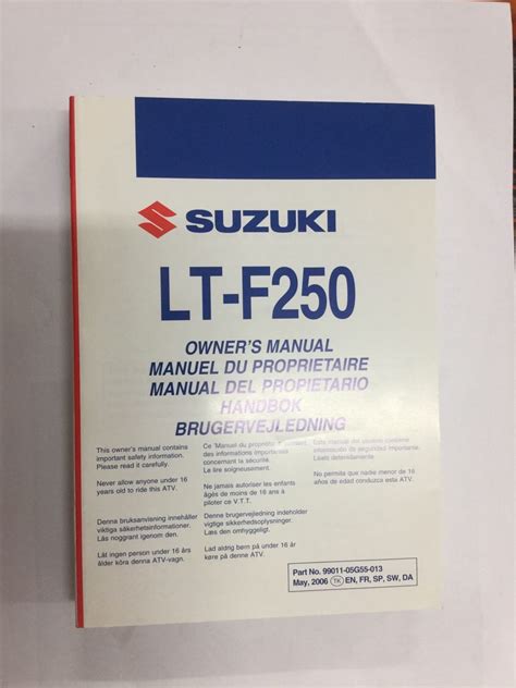 Owners Manual Suzuki LT-F250 Ozark '07-17'