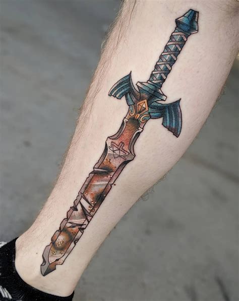 Old Tattoos, Tattoos For Guys, Zelda Sword, Legend Of Zelda Tattoos, Video Game Tattoos, Sword ...