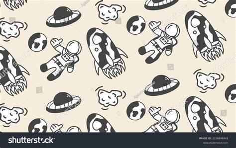 Galaxy Space Hand Drawing Background Pattern Stock Vector (Royalty Free ...