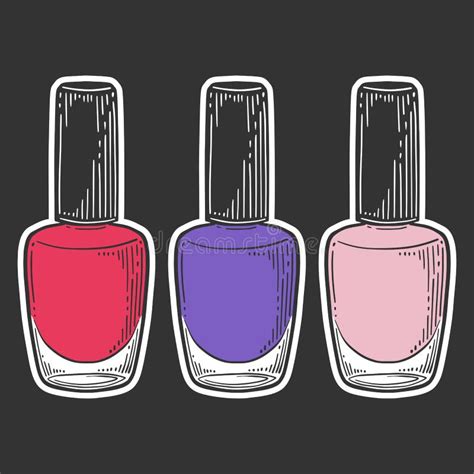 Nail Polish. Vector in Doodle and Sketch Style Stock Illustration - Illustration of nail, object ...