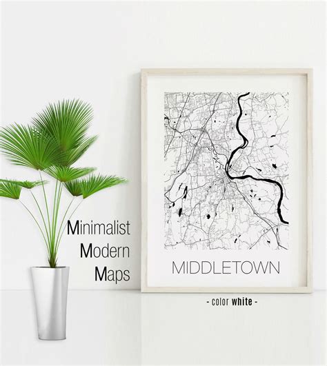 Middletown Connecticut Middletown CT Map Middletown Map - Etsy