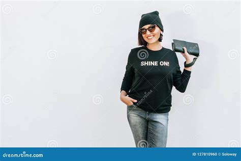 Style Weared Woman in Black Gray Outfit Stock Photo - Image of lifestyle, girlfriend: 127810960