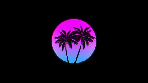 Synthwave Palm Trees Live Wallpaper - MoeWalls