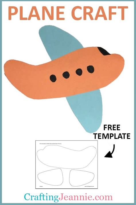 Airplane Craft for Preschoolers (Free Template) - Crafting Jeannie Crafting Jeannie