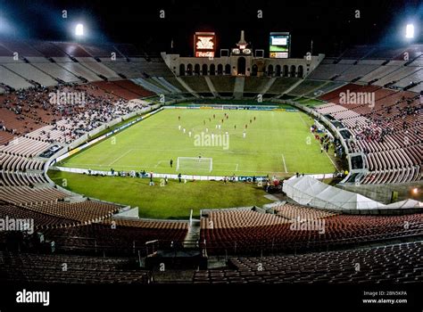 The Los Angeles Coliseum during a night soccer match Stock Photo - Alamy