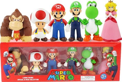 Pi² 6pcs Big Size Super Mario Bros Action Figure Toy, 10cm x 15cm, Multicolor | Af010013 Buy ...