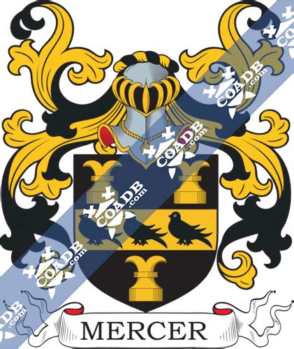 Mercer Family Crest, Coat of Arms and Name History