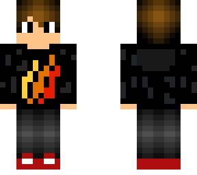 Boy wearing PrestonPlayz fire merch | Minecraft Skin