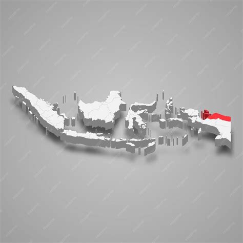 Premium Vector | Papua province location Indonesia 3d isometric map