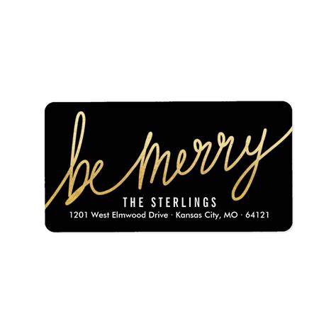 Chic Gold & Black Holiday Return Address Labels 5 sheets. | Return address labels, Address ...