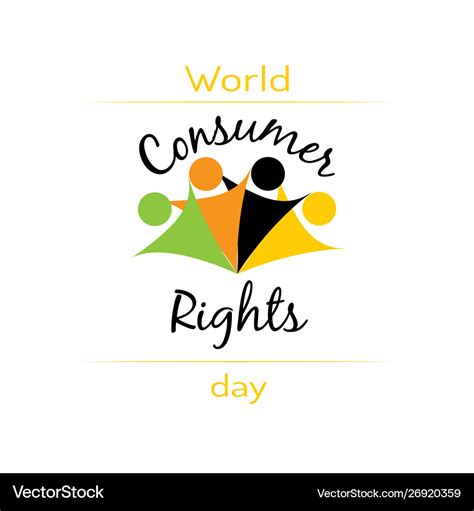 World consumer rights day lettering Royalty Free Vector