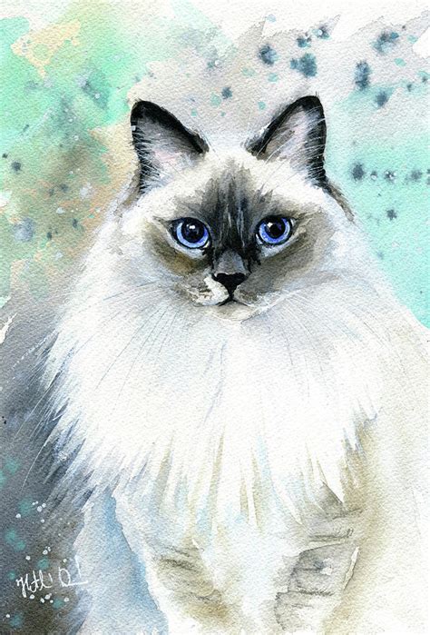 Sophie Fluffy Cat Painting Painting by Dora Hathazi Mendes - Fine Art ...