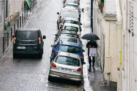 Streets of Paris in the Rain Stock Photo - Image of life, adventure ...