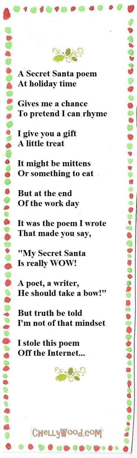 Visit the post for more. | Secret santa poems, Secret santa, Christmas gifts for sister