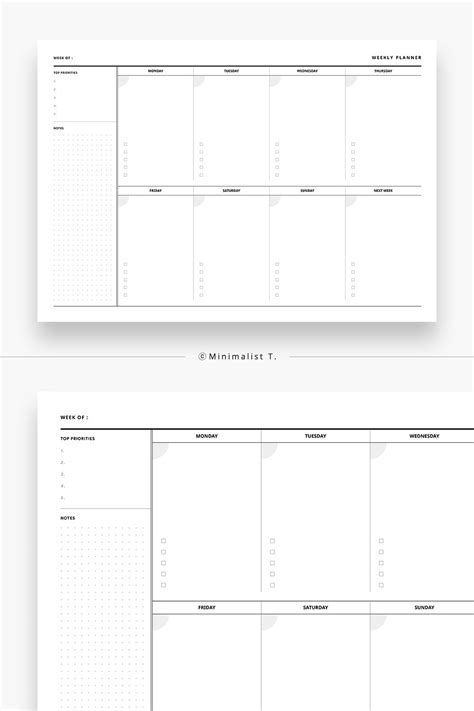 the printable planner is shown in two different sizes