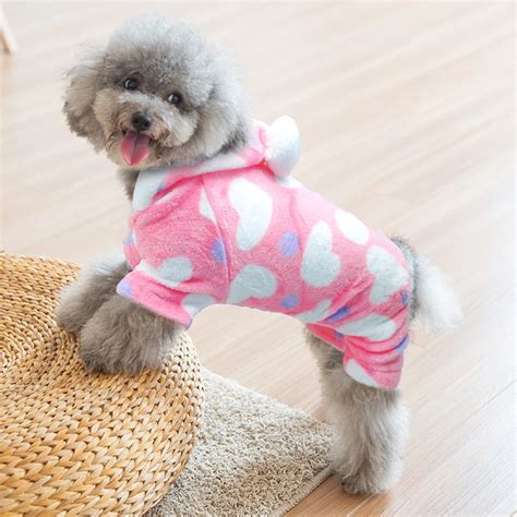 Dog Clothes for Small Dogs Winter Dog Clothing Warm Pet Jumpsuit Hoodie Pug Coat Pajamas for ...