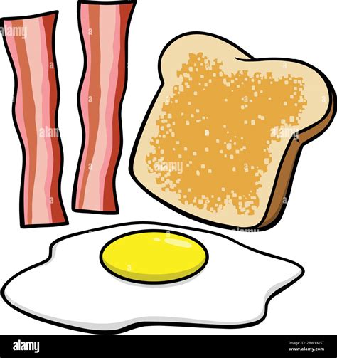 Bacon Eggs and Toast - A cartoon illustration of Bacon Eggs and Toast Stock Vector Image & Art ...