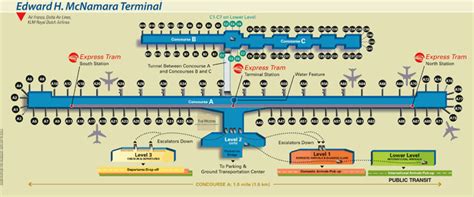 Map - Detroit Airport | Detroit Metro Airport-Arrivals, Departures, Parking