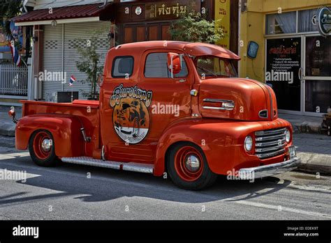 Highly renovated vintage 1950 Ford F-6 pickup truck Stock Photo ...