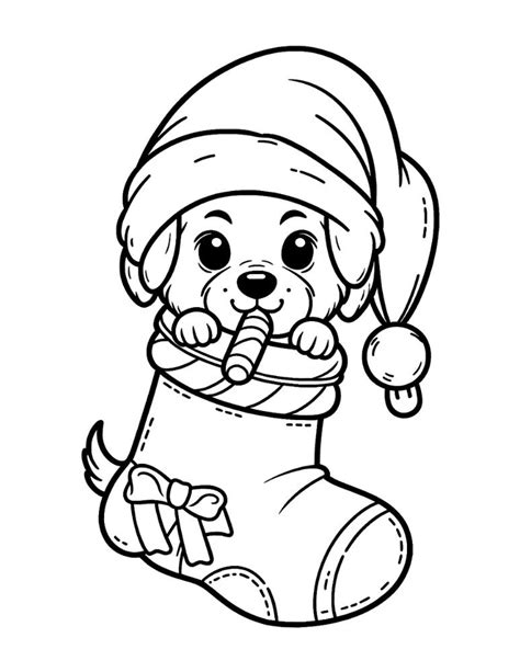 Free Christmas Dog Coloring Pages For Kids