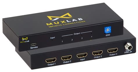 1X4 HDMI Splitter, 4K60 - Muxlab