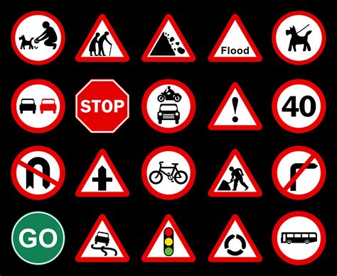 A Collection of British Road Signs 4293313 Vector Art at Vecteezy