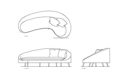 Kidney Sofa - Free CAD Drawings