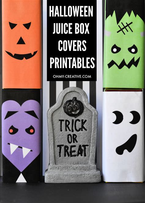 Cute Halloween Juice Box Covers Free Printable - Oh My Creative