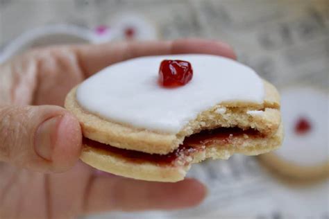 Empire Biscuits (Classic Scottish Iced Cookies with Raspberry Jam) - Christina's Cucina