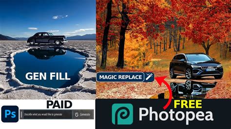 Adobe Ai Generative fill Vs Photopea Ai Magic Replace | Photopea tutorial | Photopea new Editing ...