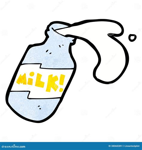 Cartoon spilled milk stock illustration. Illustration of retro - 38068289