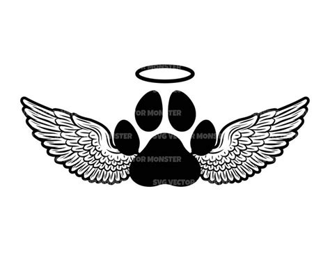 Pet Memorial Svg, Pet Loss Svg, Dog Memorial Svg, Angel Wings, Halo ...