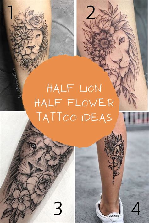 Fiercely strong half lion half flower tattoo ideas – Artofit