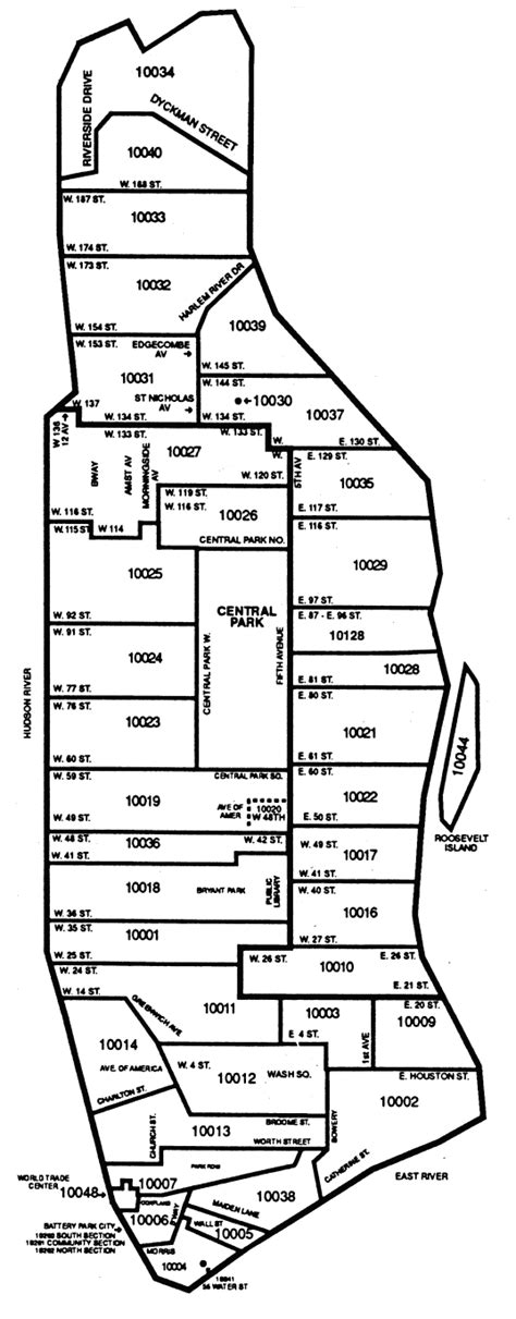 Manhattan Zip Code Map - Map Of Aegean Sea