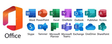 Premium Vector | Microsoft Office 365 Excel PowerPoint Publisher Sway ...