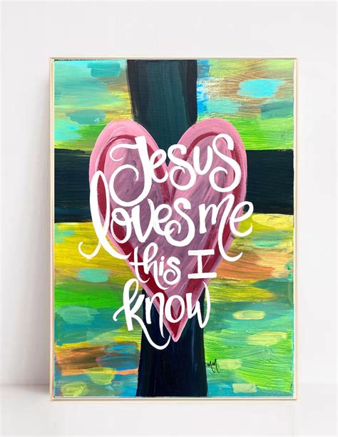 Jesus Loves Me Art Print Bible Scripture - Etsy