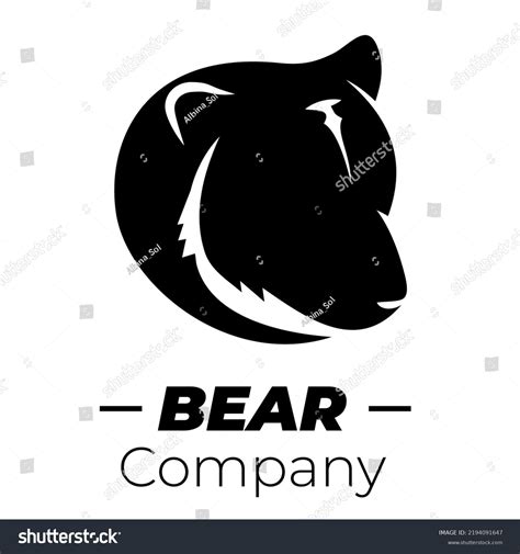 Black Silhouette Bear Head Vector Flat Stock Vector (Royalty Free ...