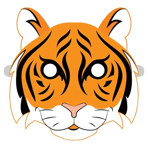 Tiger Mask Template | Free Printable Papercraft Templates | Animal mask templates, Tiger mask ...