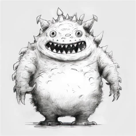 Premium AI Image | A drawing of a monster with a big smile and a big smile.