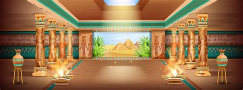 Egypt Ancient Temple Background, Pharaoh Pyramid Interior Design ...