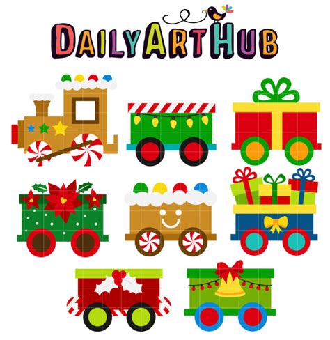 Christmas Train Clip Art Set – Daily Art Hub // Graphics, Alphabets & SVG