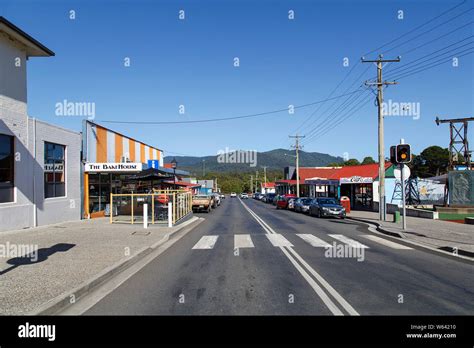 Rosebery, Tasmania: April , 2019: Main Street in small town Tasmania. Rosebery is located on the ...