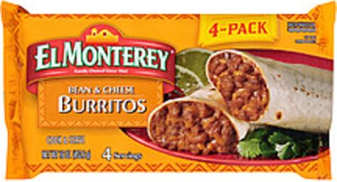 El Monterey Bean & Cheese Burritos - 16 oz, Nutrition Information | Innit