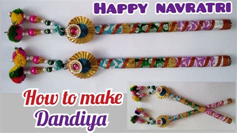 DIY How To Decorate Dandiya Sticks For Navratri Garba | Dandiya Stick Decoration Ideas Navratri ...