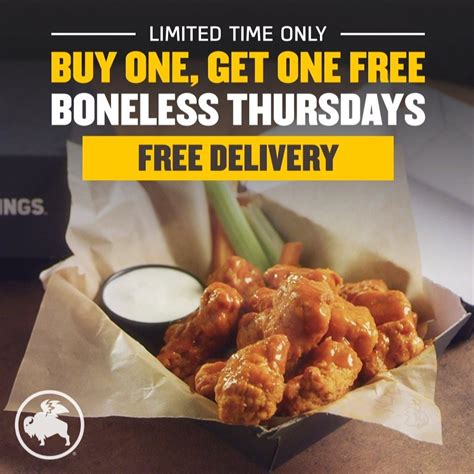 Buffalo Wild Wings - Free Delivery: Boneless Thursdays