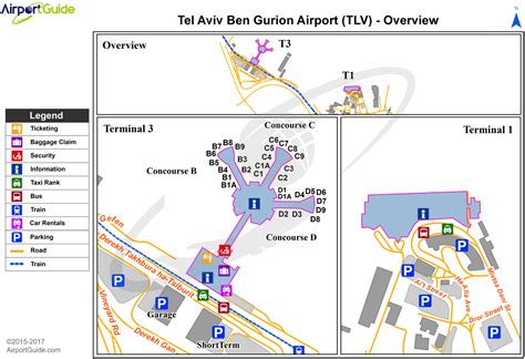 Tel Aviv/Yafo - Ben Gurion International (TLV) Airport Terminal Map ...